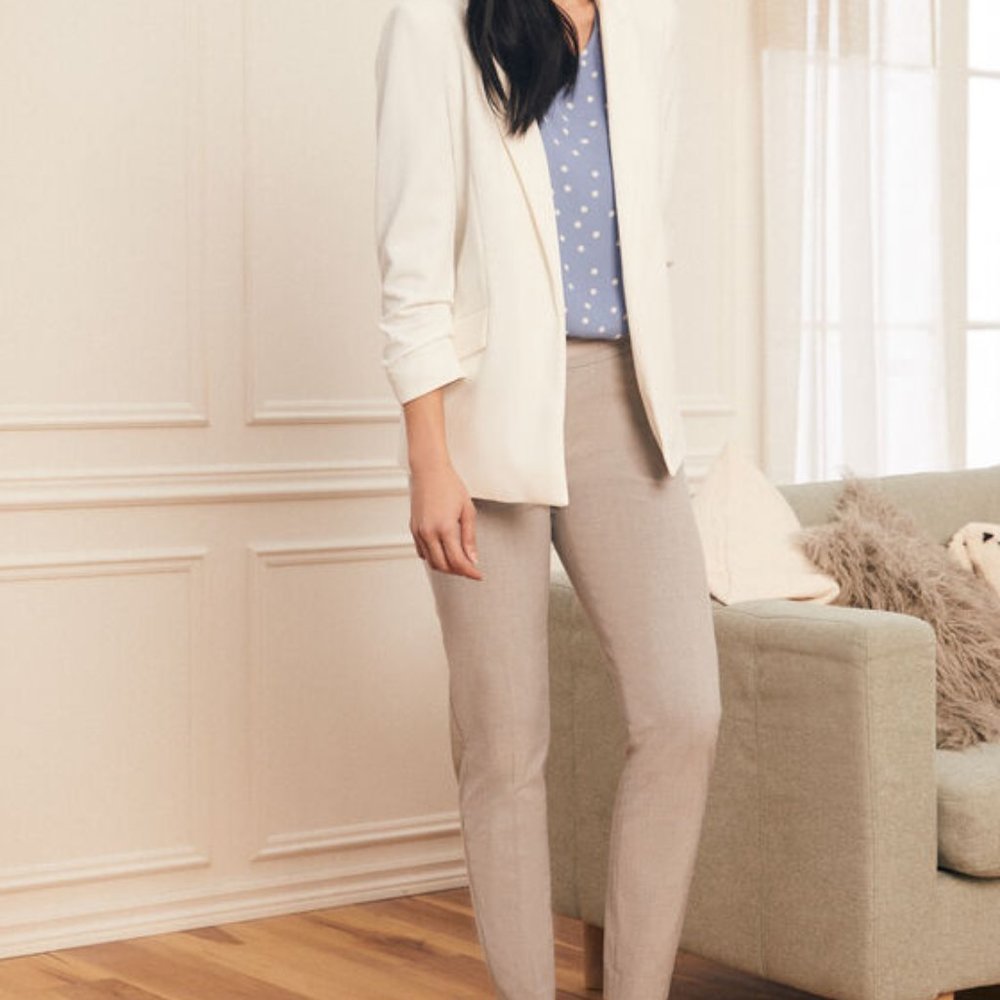 Linda Allard Ellen Tracy Ivory Open Front Blazer